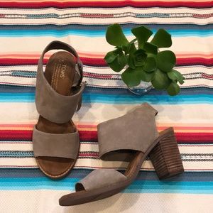 Toms Majorca Cutout Sandal in Desert Taupe Suede